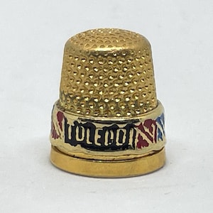 Goldener Emaille Souvenir Fingerhut von Toledo - Vintage Reiseandenken