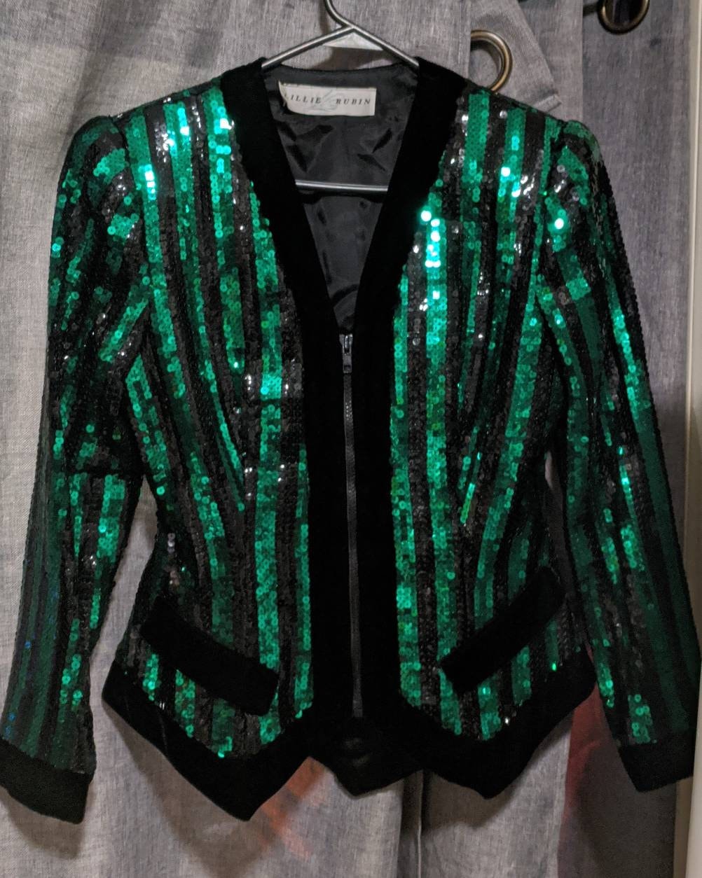 Lillie Rubin Jacket Green Sequin India