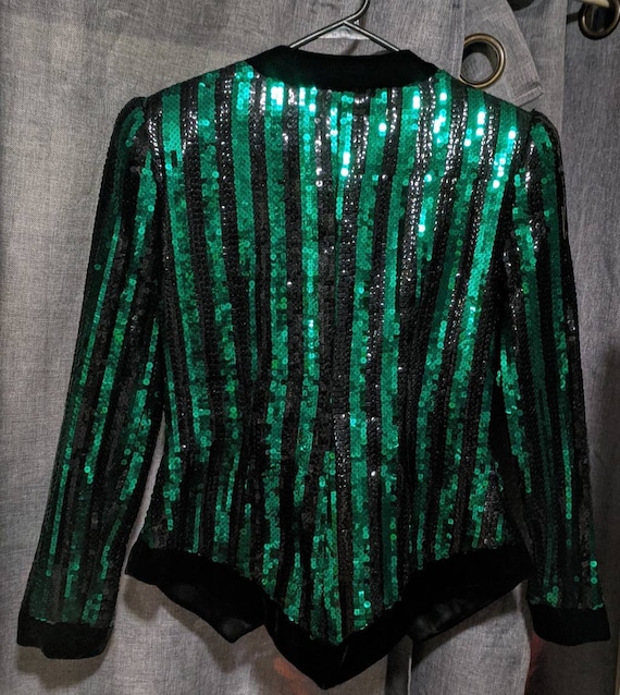 Lillie Rubin jacket green sequin - image 2