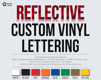 Custom Reflective Vinyl Lettering Decal Sticker Car Van Truck Trailer Window Glass Engineering Grade +