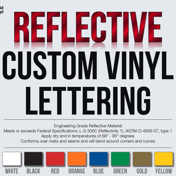 Custom Reflective Vinyl Lettering Decal Sticker Car Van Truck Trailer Window Glass Engineering Grade +