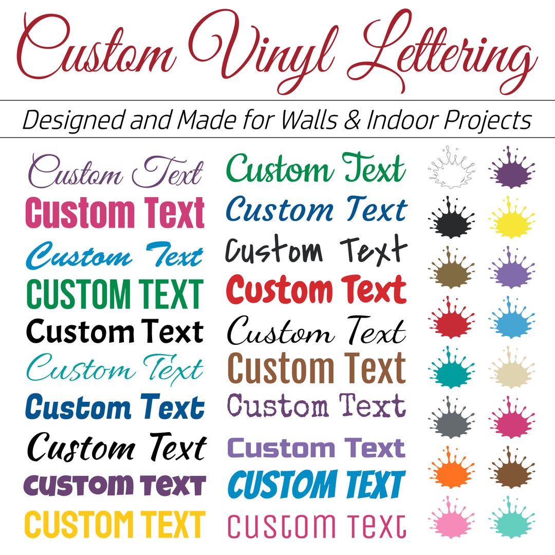 Custom Vinyl Wall Lettering Decal – Personalized Names, Numbers ...