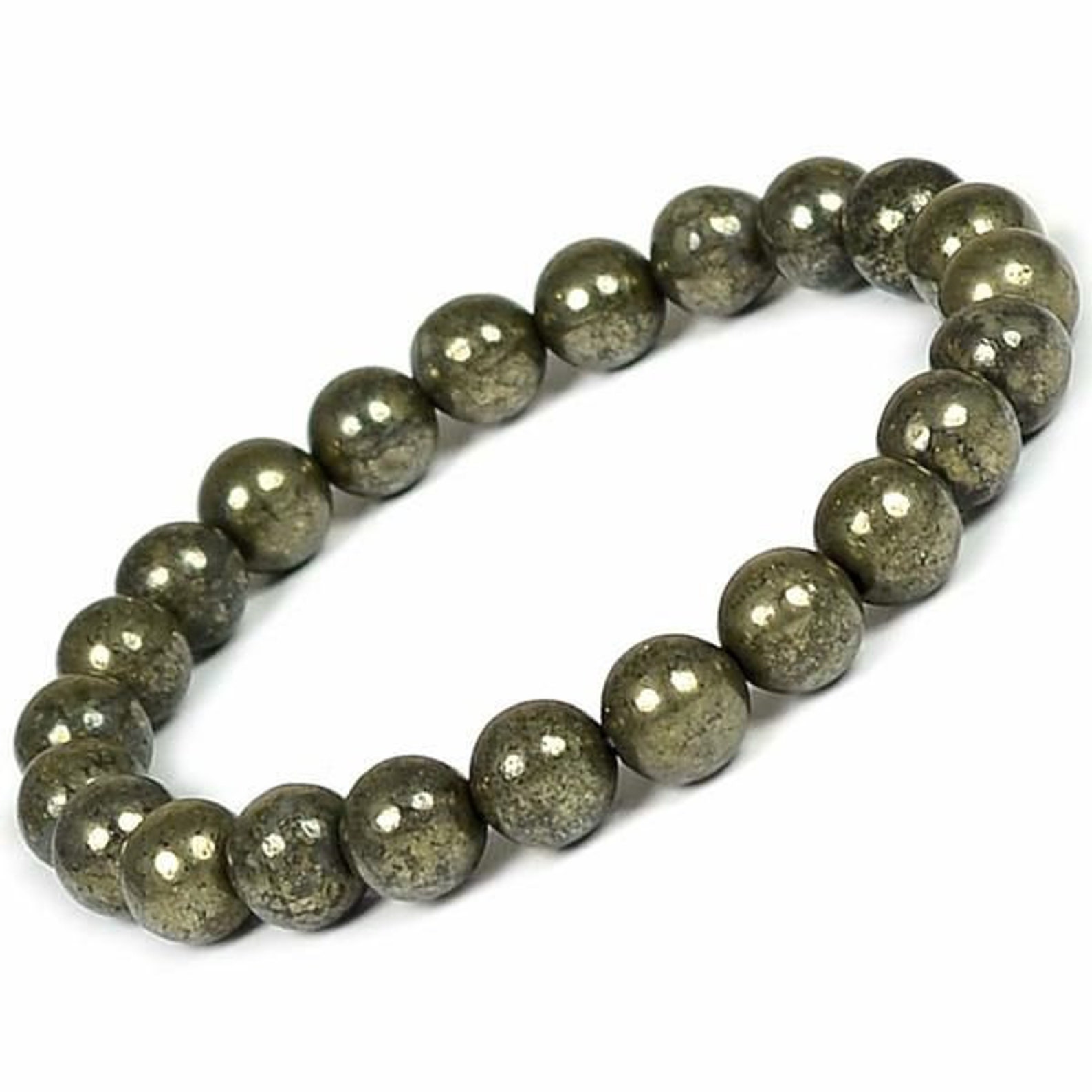 Pyrite Unisex Bracelet 7.5mm8mm Bead Healing Reiki Natural Etsy