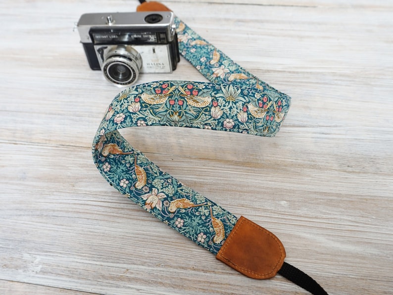 strawberry thief fabric strap