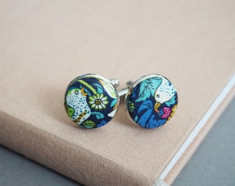 New Season Cufflink, Strawberry Thief Floral Wedding Gift, Silver Plated Cufflink Set, Bestman Gift Ideas, Wedding Sets, William Morris 2024