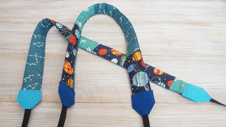 Space Galaxy Camera Strap, One of A Kind DSLR Strap, Stars Planets Patchwork Crossbody Camera Strap, New Camera Gifts, Photographer Tools image 1