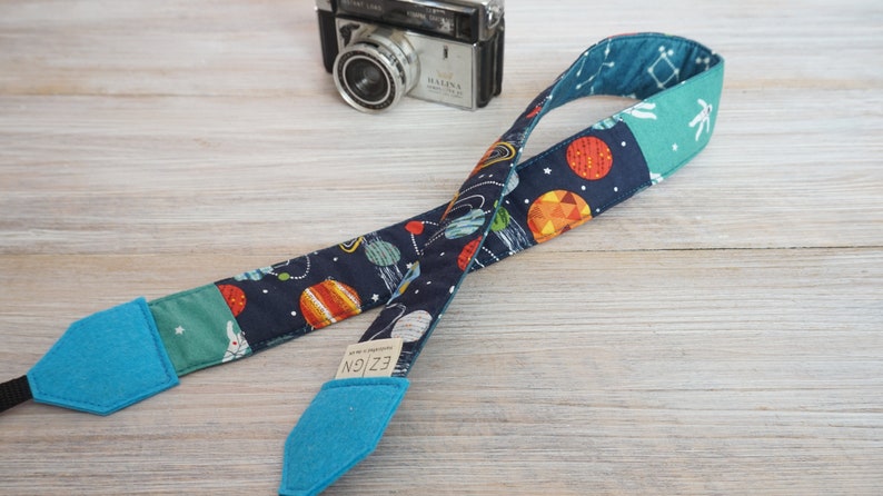 Space Galaxy Camera Strap, One of A Kind DSLR Strap, Stars Planets Patchwork Crossbody Camera Strap, New Camera Gifts, Photographer Tools image 5