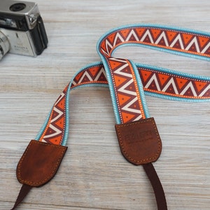 Triangle Mountains Strap, New Webbing Orange Camera Strap, Triangle Print DSLR Strap, Photography Gifts, Photoshoot Tools 2022 image 7