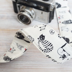 Cute Cat Camera Strap, New Cat DSLR Camera or Binocular Strap, Animal Nature Photography, Personalised DSLR Camera Sling, Camera Accessories image 3