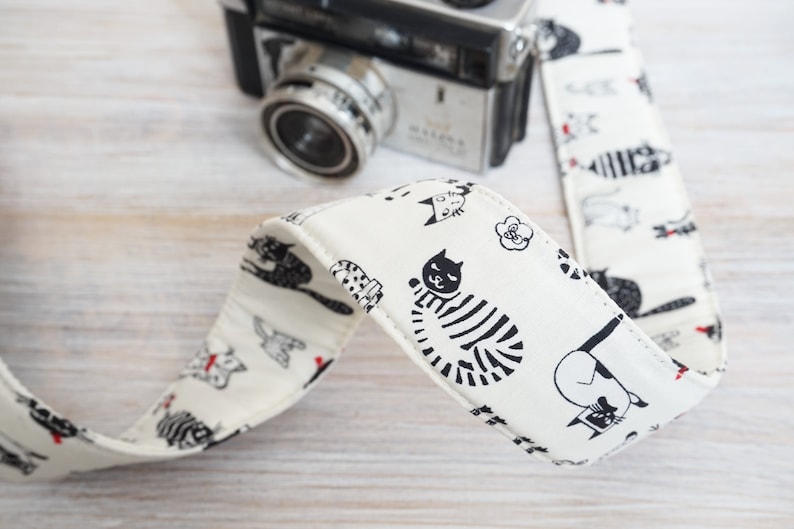 Cute Cat Camera Strap, New Cat DSLR Camera or Binocular Strap, Animal Nature Photography, Personalised DSLR Camera Sling, Camera Accessories image 3