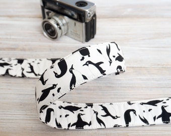 Penguin Camera Strap - New Penguin DSLR Camera Strap - Animal Nature Photography - Camera Accessories - Personalised DSLR Camera Sling