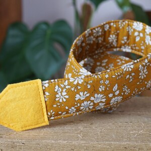 Sunshine Blooms Camera Strap, Mini Floral Yellow Fabric DSLR Strap, Birdwatching, Liberty of London Capel Mustard BEST SELLER image 4