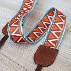 Triangle Mountains Strap, New Webbing Orange Camera Strap, Triangle Print DSLR Strap, Photography Gifts, Photoshoot Tools 2022 image 5