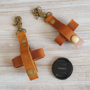 Leather Camera Lens Cap Holder, Camera Accessories, Leather Camera Accessory, Lens Cap Pocket, Camera Lens Cap Case