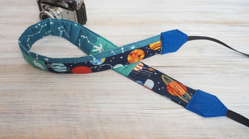 Space Galaxy Camera Strap, One of A Kind DSLR Strap, Stars Planets Patchwork Crossbody Camera Strap, New Camera Gifts, Photographer Tools image 4