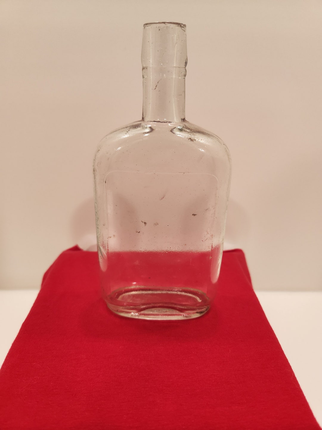 Antique Clear Glass Flask Etsy
