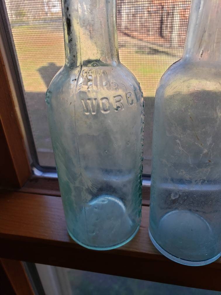 Antique Pair of 2 Sauce Bottles Etsy