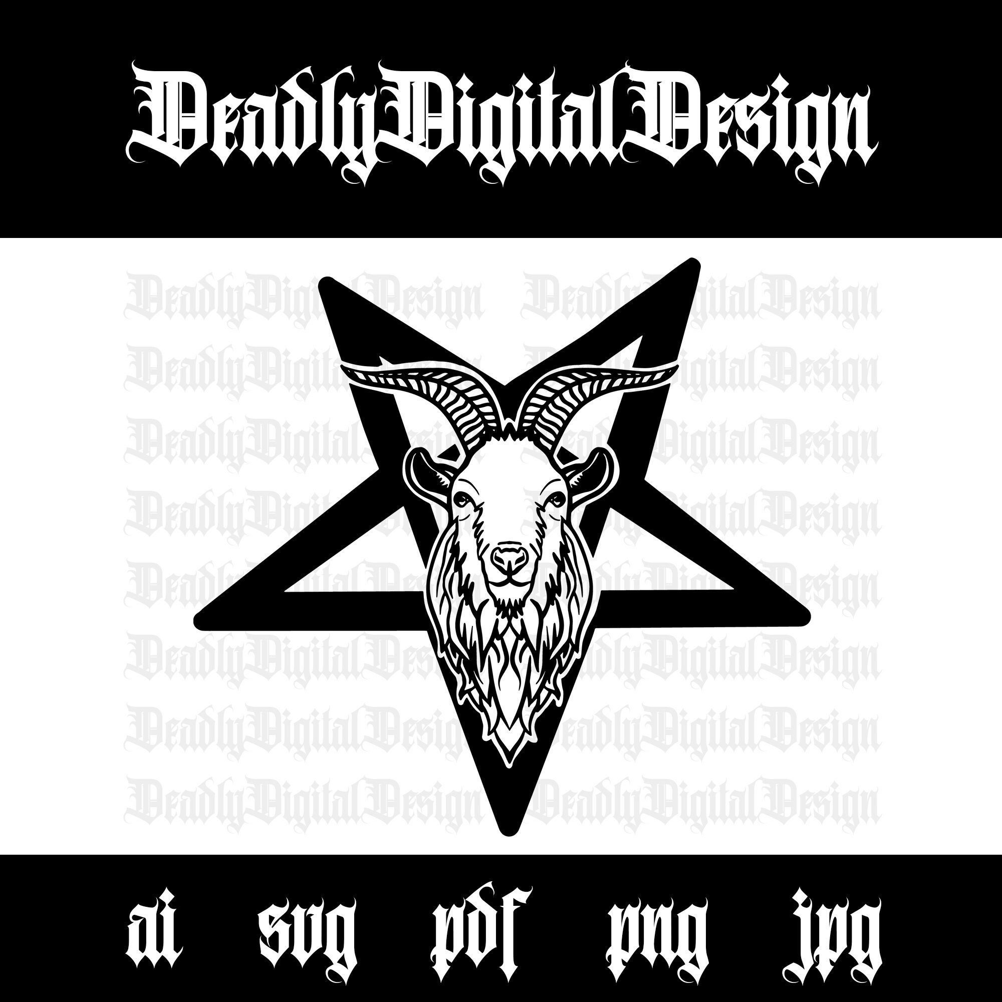 Baphomet Pentagram Digital Download Ai Pdf Jpg Png Svg The
