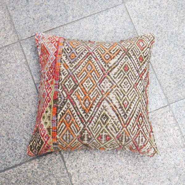 Kilim cushion, Turkish kilim cushion cover, throw pillow for couch, turkish kilim rug, turkish rug, kilim rug, kilim for floor, runner, p110