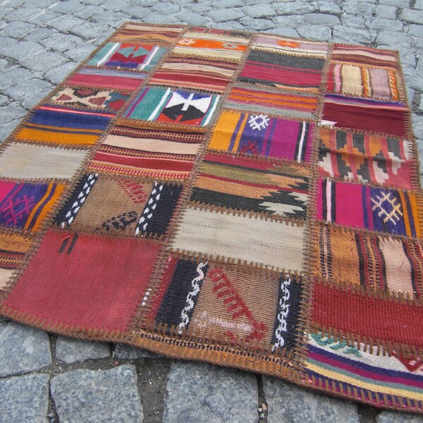 kilim runner small - runner kilim runner kitchen rug, small patchwork rug, 458