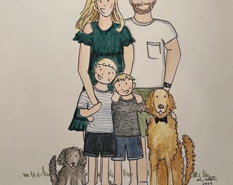 Customized Watercolor Family Portraits {see add-ons found under "variations."}