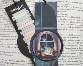 Night Reader Bookmark Book Tracker Gift I Read Past My Bedtime Bookmark Gift for Bookworm Reading List Bookmark, Moonlight Reading Bookmark