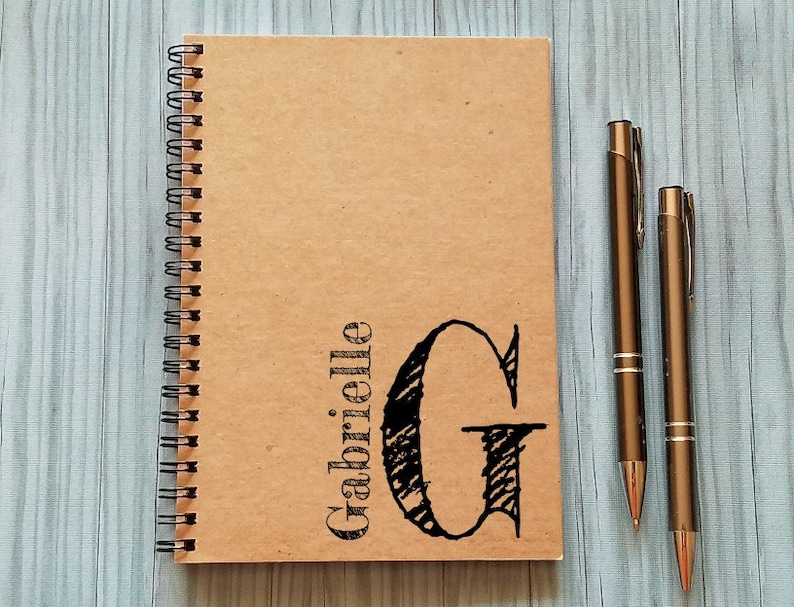 Personalized Notebook custom Name & Monogram 5 X 7 Etsy