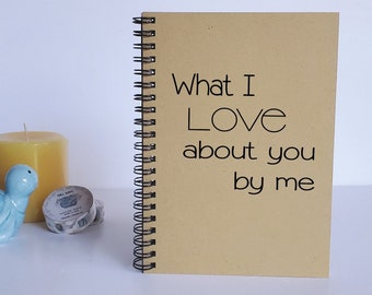 What I Love About You By Me, Couples Journal, Anniversary Gift for Husband or Wife, Love Diary, Love Journal, Reasons Why, Couples Gift