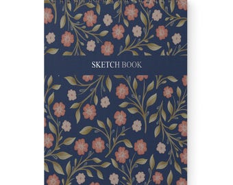 Whimsy Floral Sketchbook, Artist Drawing Journal, Art Notebook, Artist Sketch Pad