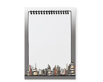 Bookshelf Notepad, Book Stationery, Bookish Notepad, Librarian Gift