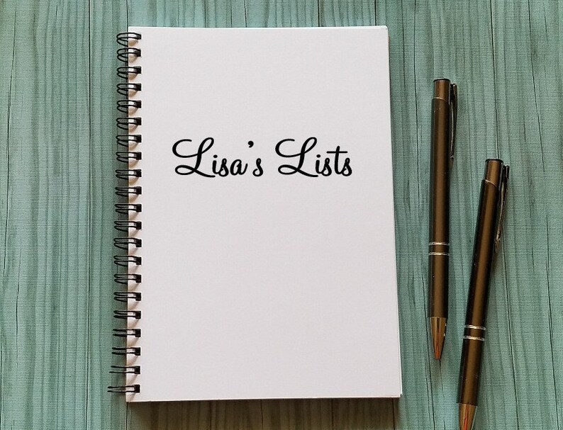 Personalized Notebook custom Name's List 5 X 7 Etsy