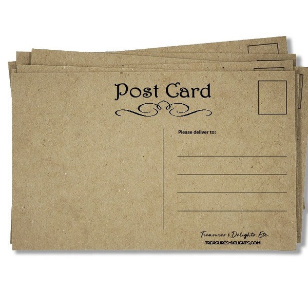 Postcards- (25) Blank Chipboard Postcards, 4 x 6 Chipboard, Set of 25