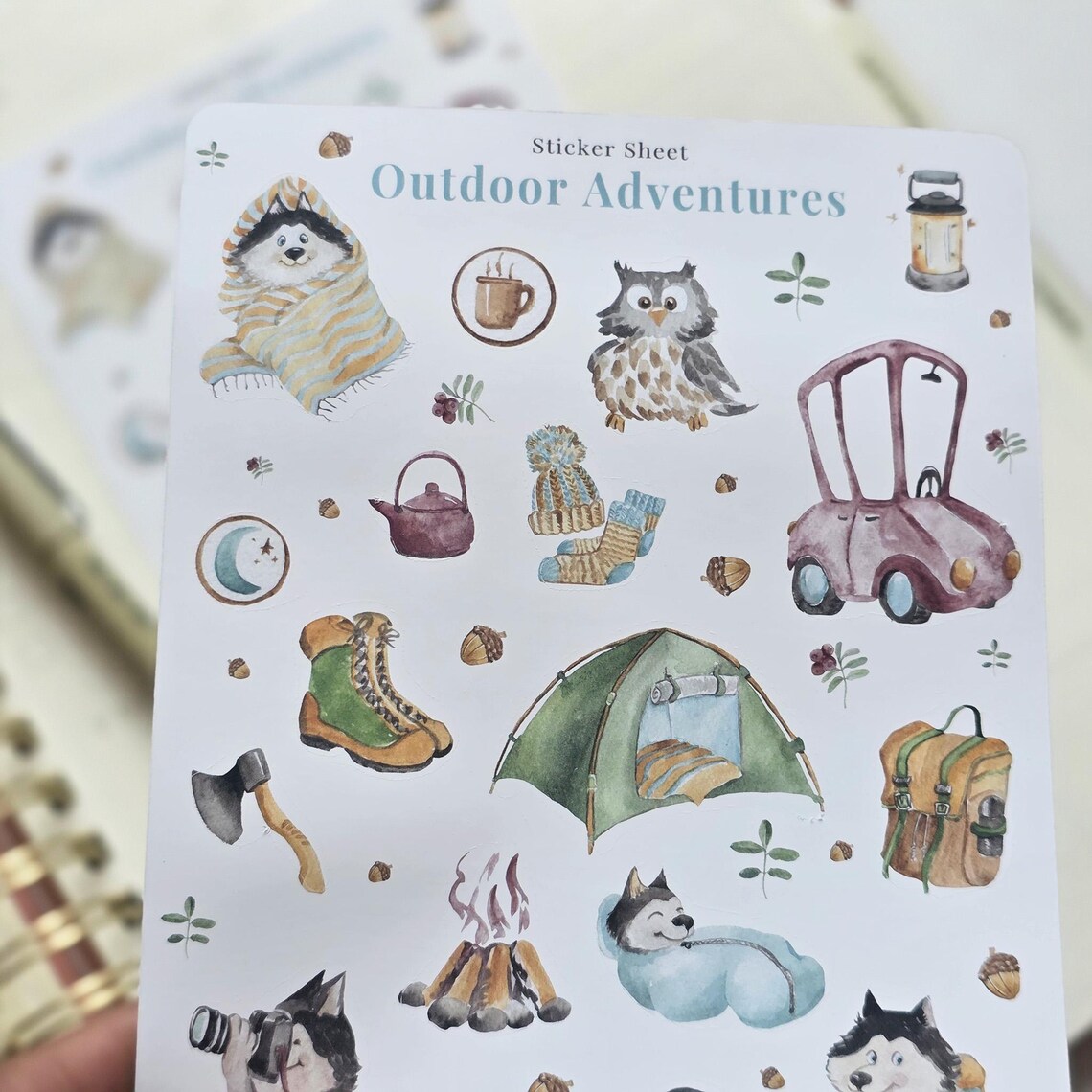 Outdoor Adventures Sticker Sheet, Camping Stickers, Adventure ...
