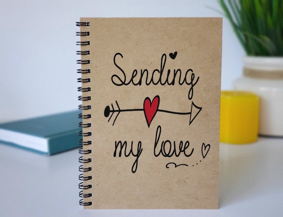 Couples Journal, Sending My Love Couples Notebook, His and Hers Notebook,  Love Notes, Long Distance Relationship Gift, Romantic Gift Idea 