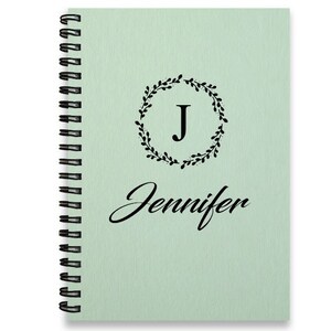 Personalized Journal, Name & Initial Wreath Notebook, Staff Appreciation, Journal for Women, Gift for Best Friend, Gift for Co Workers image 8