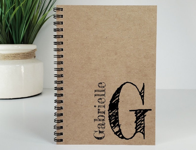 Personalized Notebook, Name & Monogram Notebook, Diary Journal, Notebook Author Gift Writer image 1