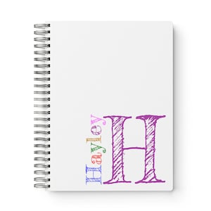 Personalized Notebook, COLORED Name & Monogram Journal, Staff Gifts, Kids Custom Notebook, Personalized Monogram Notebook with Name