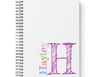 Personalized Notebook, COLORED Name & Monogram Journal, Staff Gifts, Kids Custom Notebook, Personalized Monogram Notebook with Name