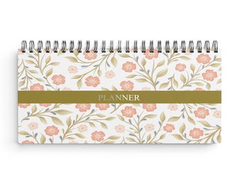 Tygodniowy planer Whimsy Floral bez daty, notatnik bez daty, tygodniowy planer, planer biurkowy, produktywność zadań