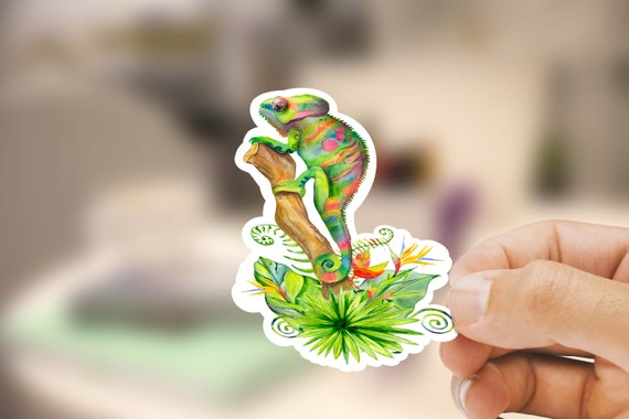 Details about   Stickers Sticker Reptile Colorful Chameleon 20 26702 