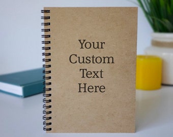 Personalized Notebook, Custom Notebook with Logo, Custom Journal, Writing Journal, Custom Spiral Notebook, Custom Text Journal