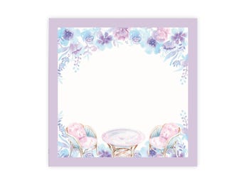 Sweet Garden Sticky Notes, Cute Memo Pad, Desk Accessory, Post-It Notes, Cute Note Pad