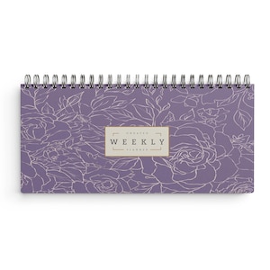 Floral Undated Weekly Planner, Undated Planner Notebook, Weekly Agenda, Desk Planner,
