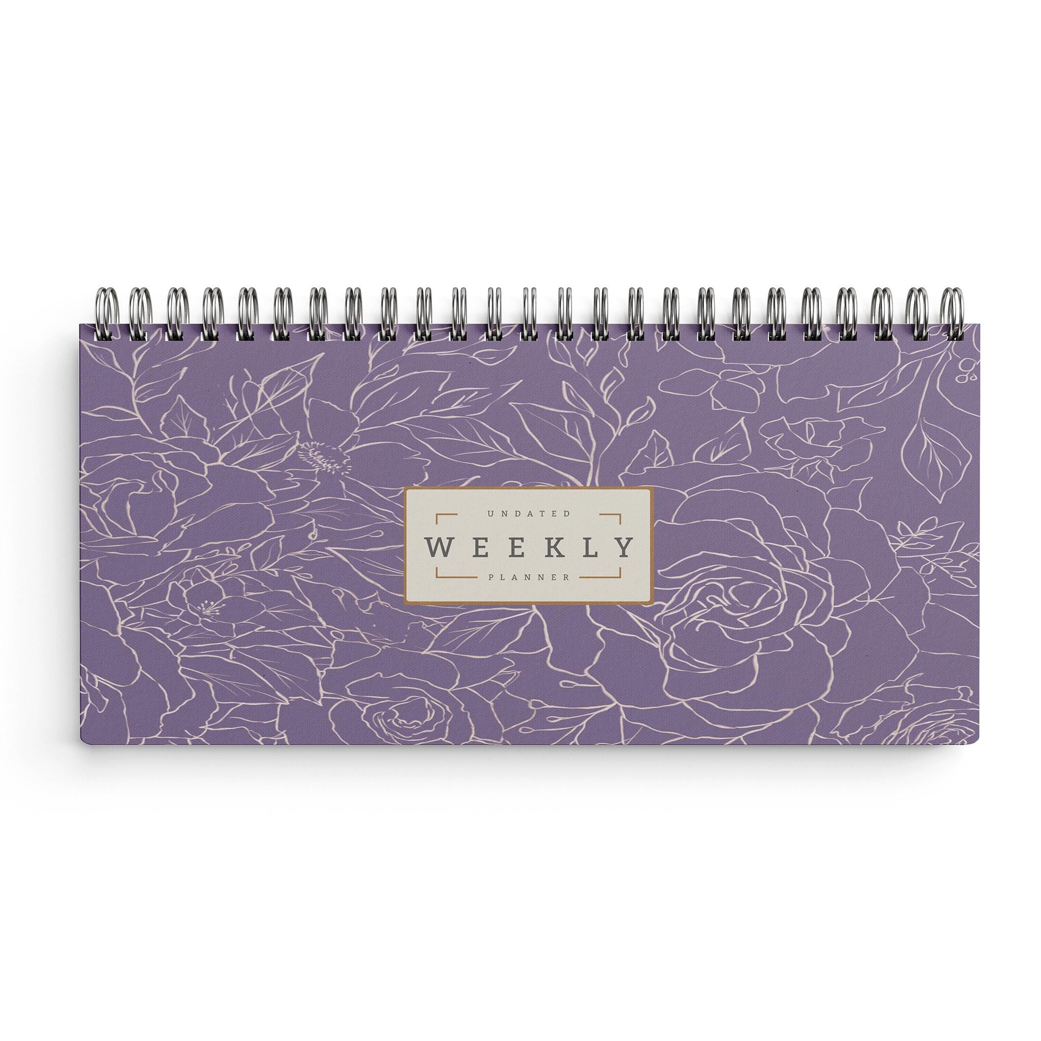 Floral Undated Weekly Planner, Undated Planner Notebook, Weekly Agenda ...