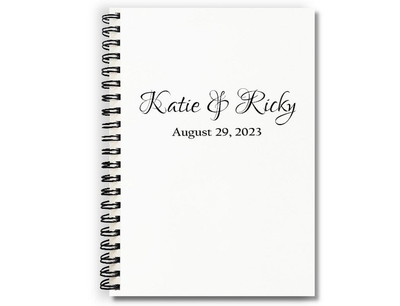 Personalized Notebook, Custom Names & Wedding Date Notebook, Anniversary Gift for Couple, Wedding Notebook, Couples Diary, WN1 image 8