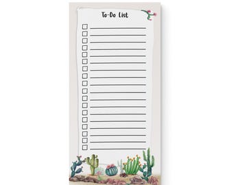 Bloc de notas con lista de tareas de cactus: Rastreador de tareas del desierto