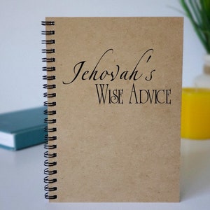 JW Convention Notebook, Jehovah's Wise Advice Writing Journal, Pioneer Ministry Notebook, Gift for Pioneers, Ministry Notes image 1