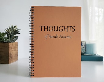 Thoughts Writing Journal, Writing Notebook with [Custom Name] -5 x 7 Journal, Personal, Diary, Sketchbook, Spiral Notebook, Thoughts journal