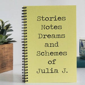 Personalized Journal, Stories Notes Dreams and Schemes Notebook, Best Friend Gift Idea for Staff, Coworker Gift for Him or Her