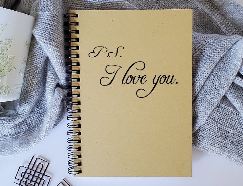 Writing Journal, Love Diary, P.S. I Love You 5 x 7 Journal, Love Notebook, Journal, Scrapbook, Couples Gift, Fiance Gift, Couples journal image 1
